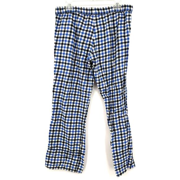 Aerie Size Medium Pajama Pants Blue Black Plaid Drawstring Waist Sleepwear Pjs - Picture 2 of 5